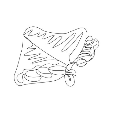 recommend clip art: continuous line drawing of delicious crispy crepes. Sweet snack restaurant concept. Modern one line art for cafe shop. Vector illustration