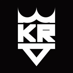 Obraz na płótnie Canvas KR Logo monogram with crown shape isolated