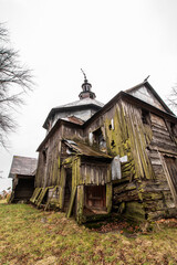 Destroyed Greek Catholic church in Miękisz Stary