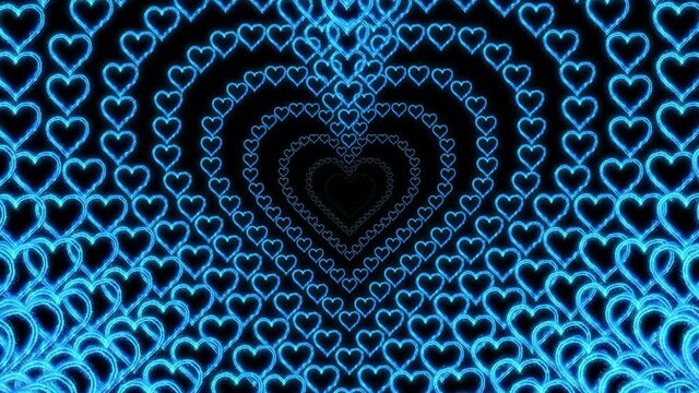 Bright background with blue hearts