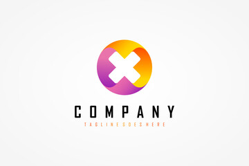 Abstract Initial Letter X Logo. Colorful Motion Circle Shape Origami Style with Negative Space X Letter inside. Flat Vector Logo Design Template Element.