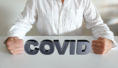 covid carbone 3D poings
