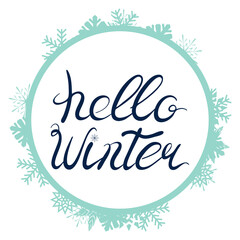 Hello Winter Vector Poster Square Template