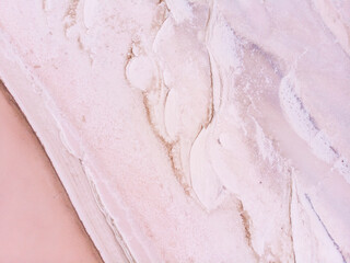 White Salt Shores of Red Kuyalnik Liman in Ukraine, Odessa at Summer