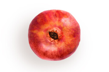 Flat lay pomegranate isolated on white background