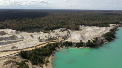 Authorized mining woodland fields New Jersey America aerial