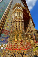 Thai motifs and beautiful Thai architecture in Wat Ratchabophit Sathit Maha Simaram Ratchaworawihan Bangkok, Thailand