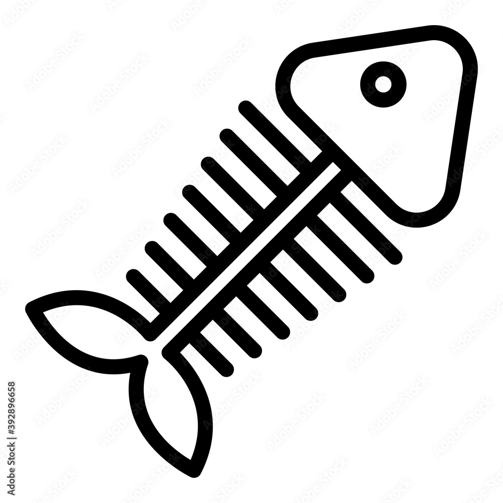 Poster fish bone icon. outline fish bone vector icon for web design isolated on white background