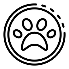 Fototapeta premium Circle paw icon. Outline circle paw vector icon for web design isolated on white background