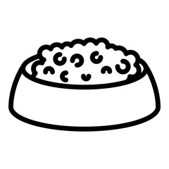 Bowl cat supplies icon. Outline bowl cat supplies vector icon for web design isolated on white background