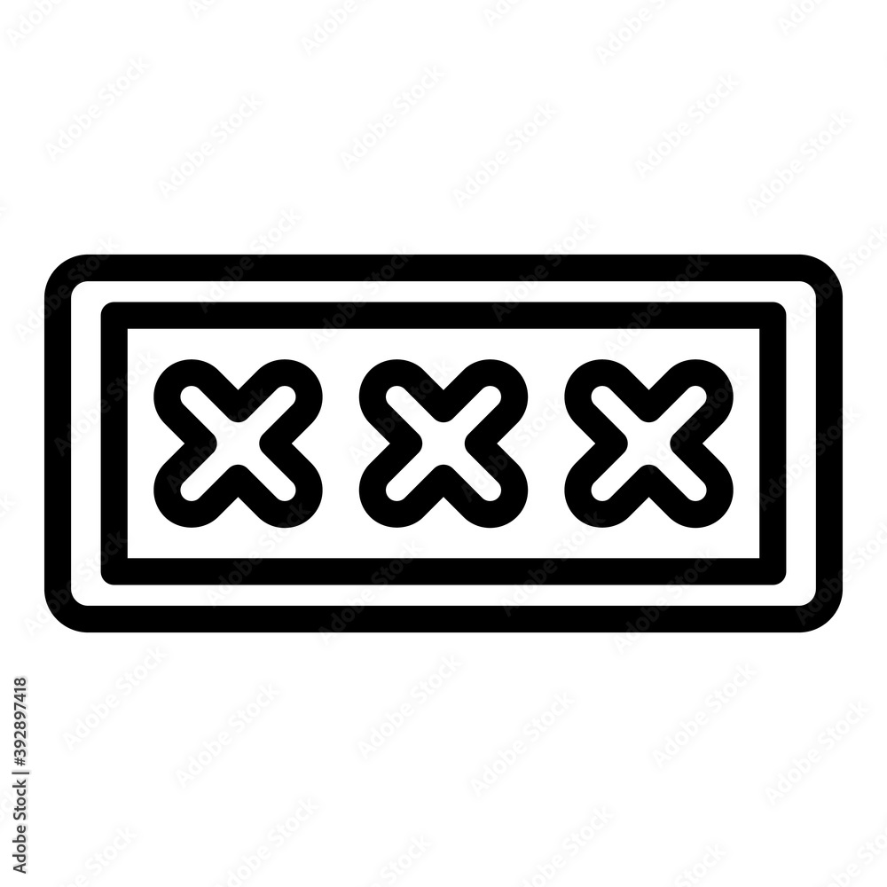 Poster incorrect password icon. outline incorrect password vector icon for web design isolated on white bac