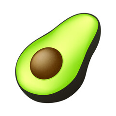 Avocado Fruit Emoji Vector Design. Art Illustration Agriculture Farm Product.