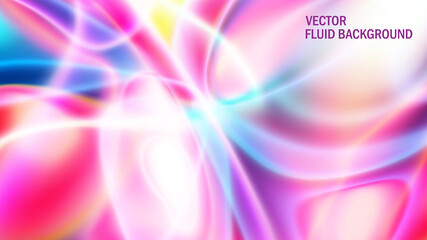 Abstract modern liquid background. Soft light spectral colors. Spectacular texture with chaotic waves. Plasma glow effect. Trendy minimalistic image for postcards, posters, banners and brochures.