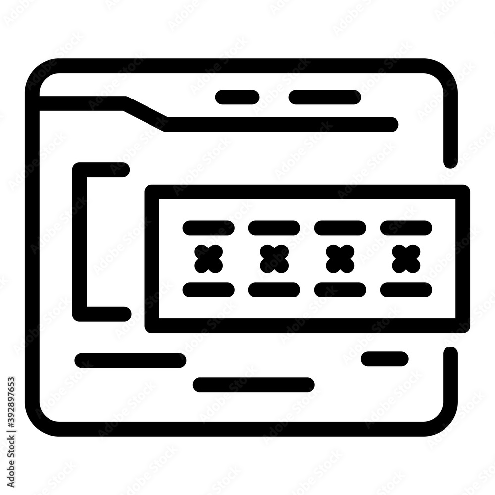 Poster web password icon. outline web password vector icon for web design isolated on white background