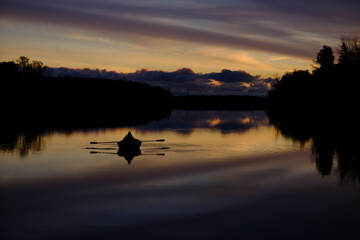 Man sailing on a boat