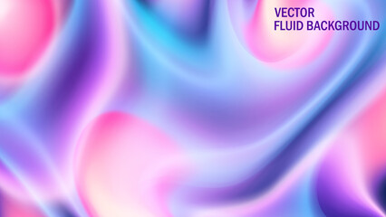 Vector abstract background. Colorful fluorescent neon blur. The effect of spreading fluid and the interweaving of geometric shapes. Bright ultraviolet, blue and red colors.