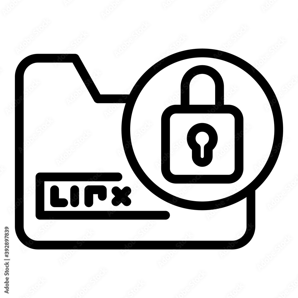 Poster secured files icon. outline secured files vector icon for web design isolated on white background