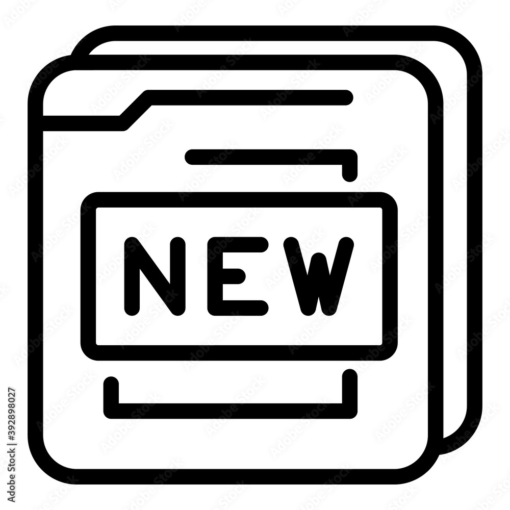 Poster new secured files icon. outline new secured files vector icon for web design isolated on white backg