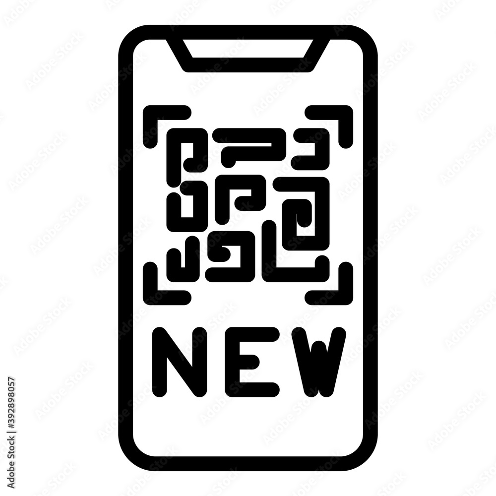 Poster scan phone barcode icon. outline scan phone barcode vector icon for web design isolated on white bac