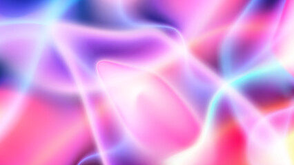Abstract vector geometric background. Fluorescent plasma glow of blurry liquid forms. Neon colors. Futuristic image for music posters, banners, presentations.