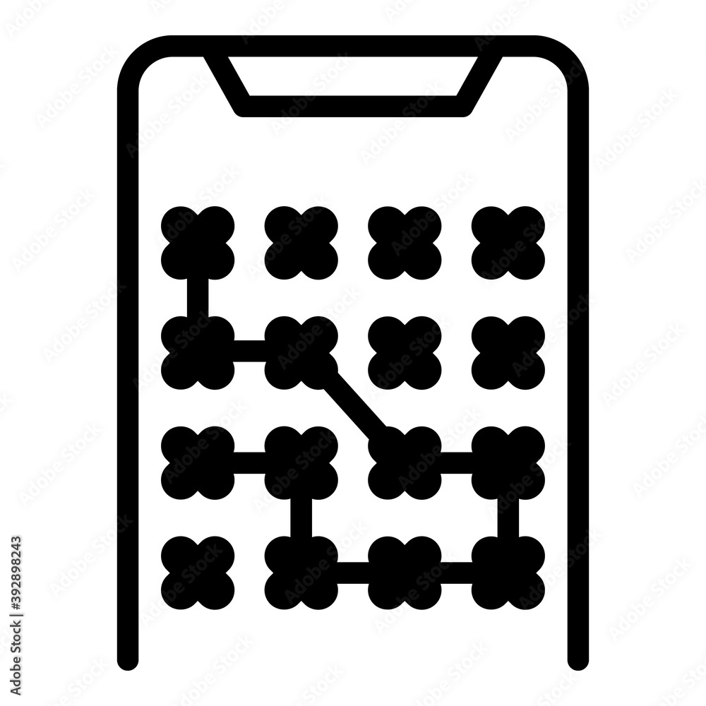 Poster touch password icon. outline touch password vector icon for web design isolated on white background