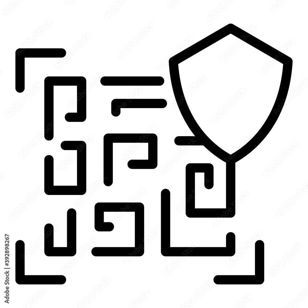 Poster secured barcode icon. outline secured barcode vector icon for web design isolated on white backgroun
