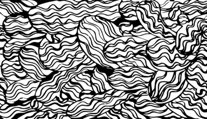 Abstract seamless pattern black on white. Seamless line hand drawing background for design 
