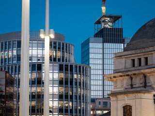 Birmingham UK city centre evening-night time