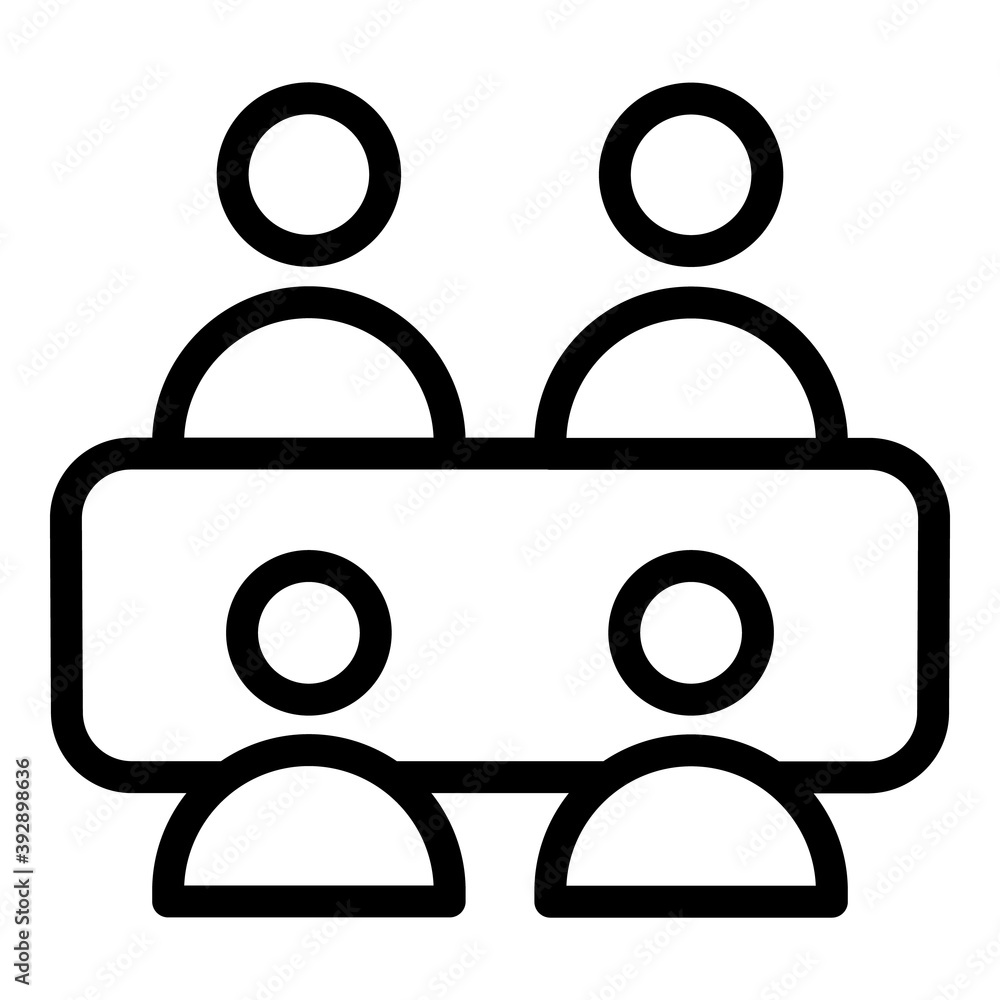 Poster work meeting icon. outline work meeting vector icon for web design isolated on white background