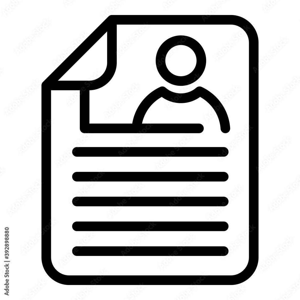 Aufkleber cv paper icon. outline cv paper vector icon for web design isolated on white background