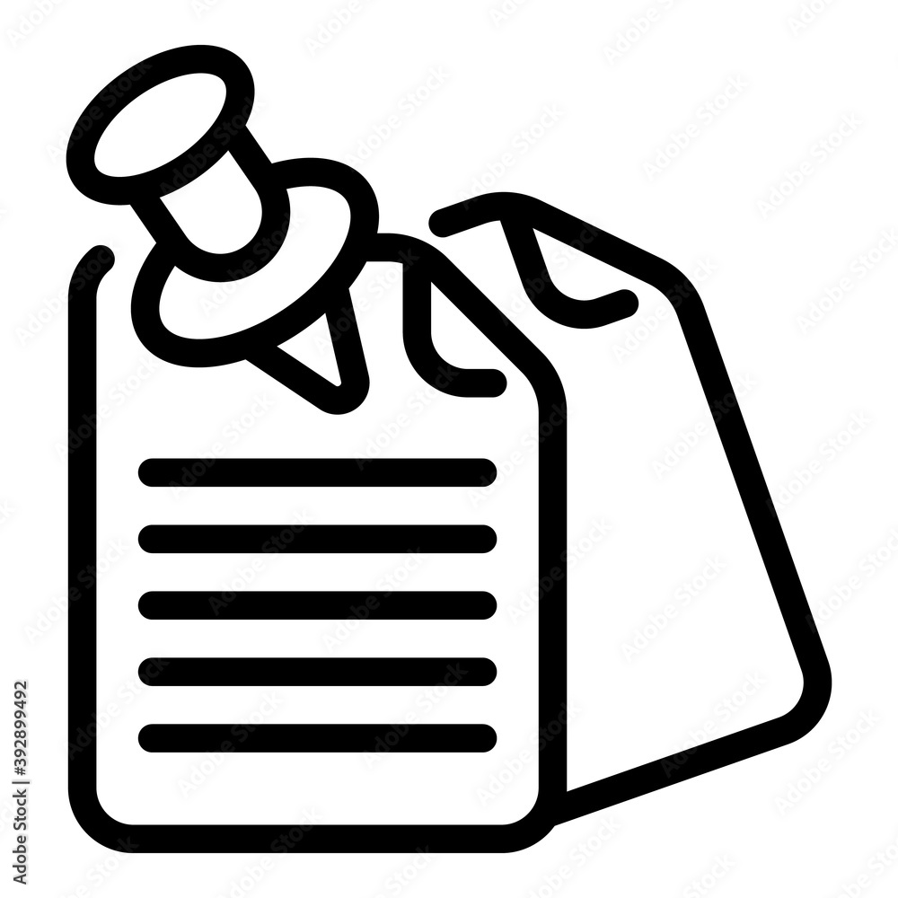 Poster pinned notes icon. outline pinned notes vector icon for web design isolated on white background