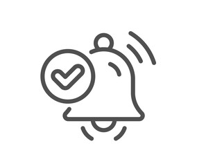 Notification received line icon. Selected reminder sign. Alarm bell symbol. Quality design element. Linear style notification received icon. Editable stroke. Vector