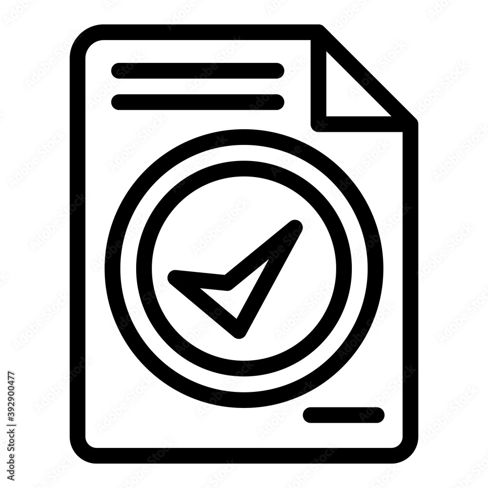 Poster done contract icon. outline done contract vector icon for web design isolated on white background