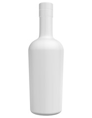 Realistic 3D Bottle Mock Up Template on White Background.3D Rendering,3D Illustration.Copy Space