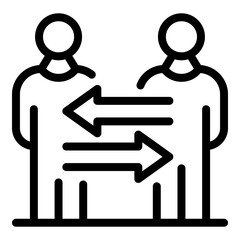 Fototapeta premium Business deal icon. Outline business deal vector icon for web design isolated on white background