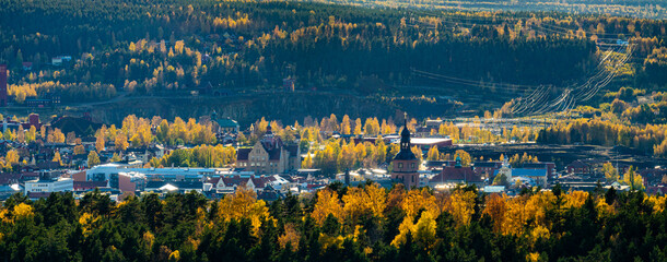 Autumn view in city of Falun, Dalarna, Sweded