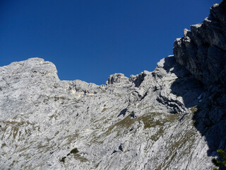 Fototapeta na wymiar Adler Via ferrata at Karkopf mountain, Tyrol, Austria