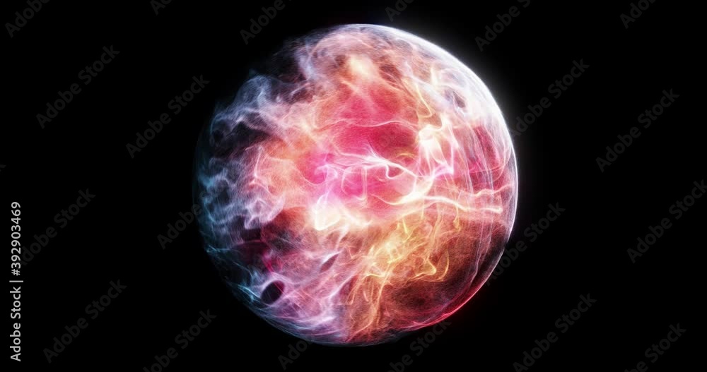 Poster magical 3d orb closeup visual effect. energy swirling inside the sphere. seamless 4k vj loop. psyche