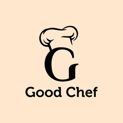 G letter chef logo design template.