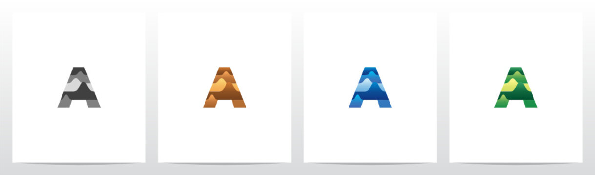 Terrain Landscape On Letter Logo Design A