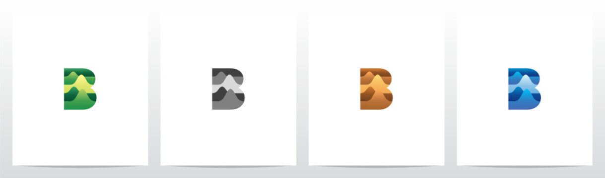 Terrain Landscape On Letter Logo Design B