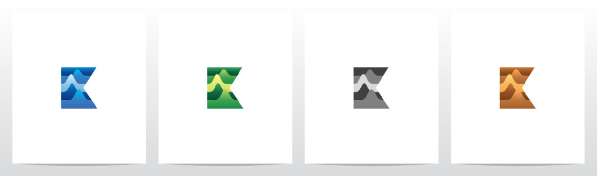 Terrain Landscape On Letter Logo Design K