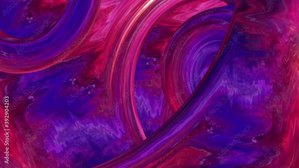 Poster Abstract gradient pink red purple blue color fine art design background. 4K 3D seamless loop. Colorful Swirl Texture Background Marbling Video. Infinite endless loop wavy surface digital motion.
