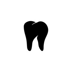 Healthy Human Tooth, Stomatology. Flat Vector Icon illustration. Simple black symbol on white background. Healthy Human Tooth, Stomatology sign design template for web and mobile UI element.