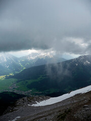 Mountain hiking tour to Daniel mountain in Tyrol, Austria