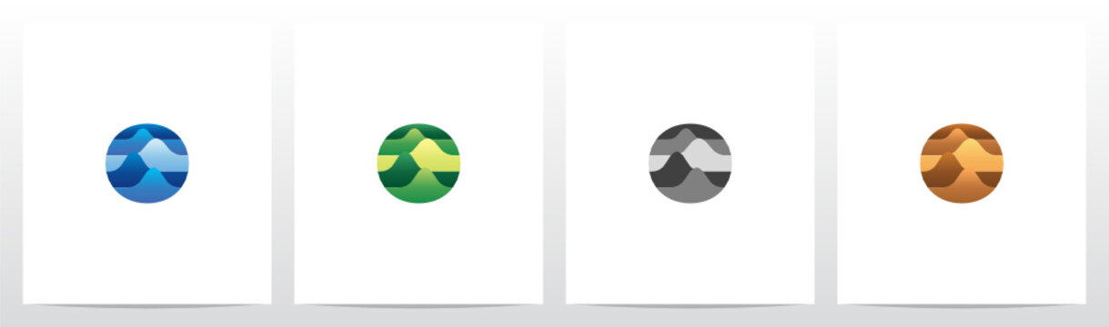 Terrain Landscape On Letter Logo Design O