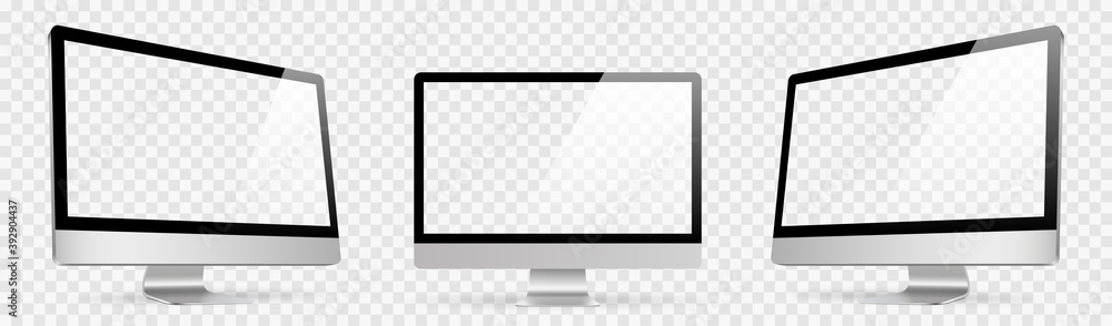 Fototapete realistic set computer. device screen mockup collection. realistic mock up computer with shadow - st