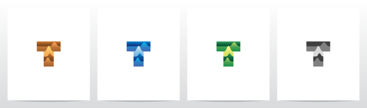 Terrain Landscape On Letter Logo Design T