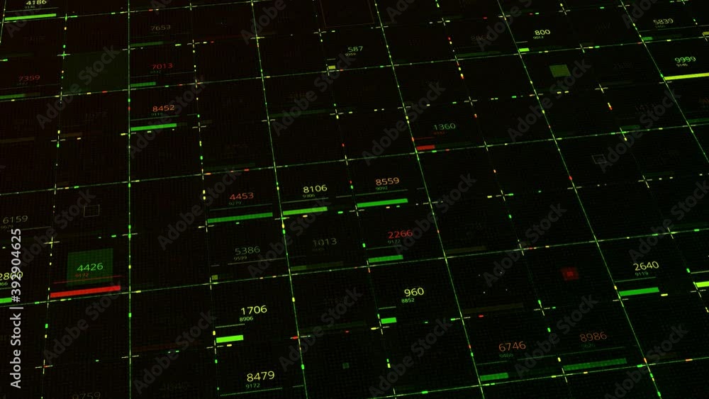 Poster futuristic technological abstract motion background, seamless loop. animation. elements of financial