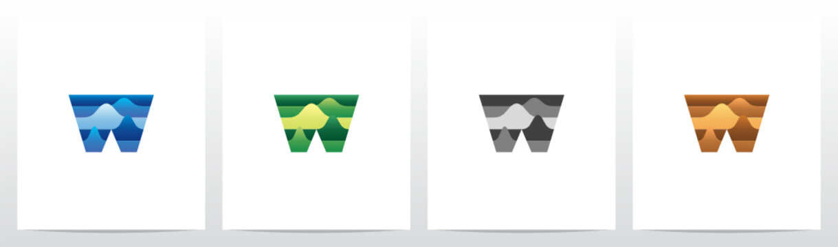 Terrain Landscape On Letter Logo Design W